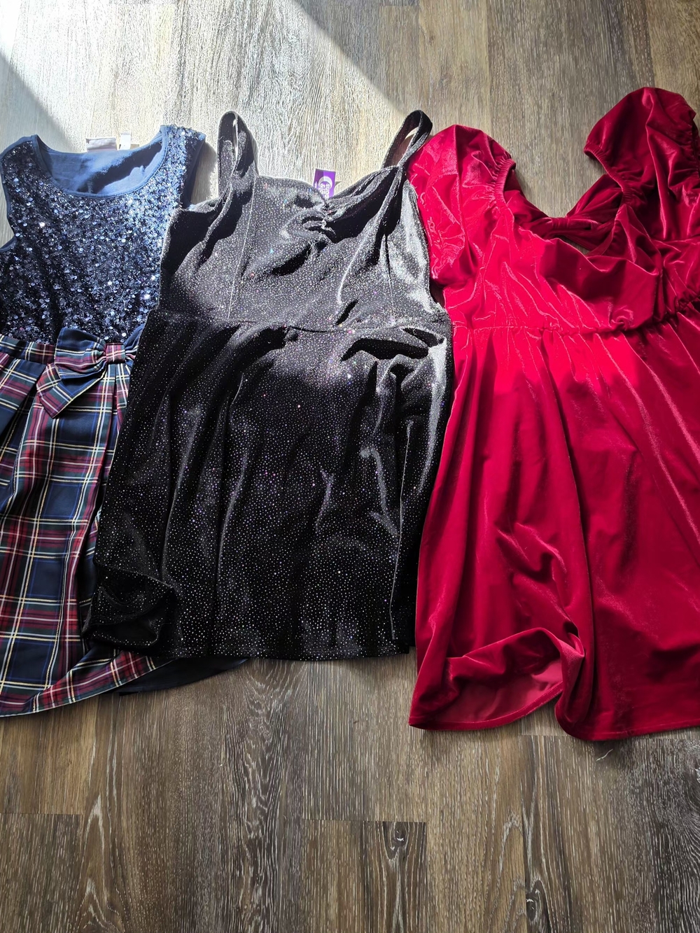 Place Girls Formal Dresses - Red, Black, Blue Plaid